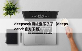 deepseek网址查不了了(deepsearch官方下载)