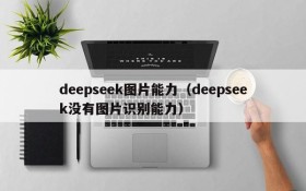 deepseek图片能力（deepseek没有图片识别能力）