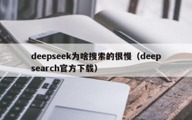 deepseek为啥搜索的很慢(deepsearch官方下载)