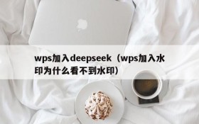 wps加入deepseek（wps加入水印为什么看不到水印）