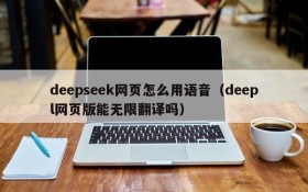 deepseek网页怎么用语音(deepl网页版能无限翻译吗)