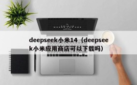 deepseek小米14（deepseek小米应用商店可以下载吗）