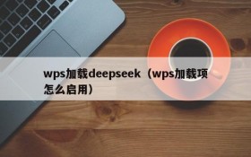 wps加载deepseek(wps加载项怎么启用)